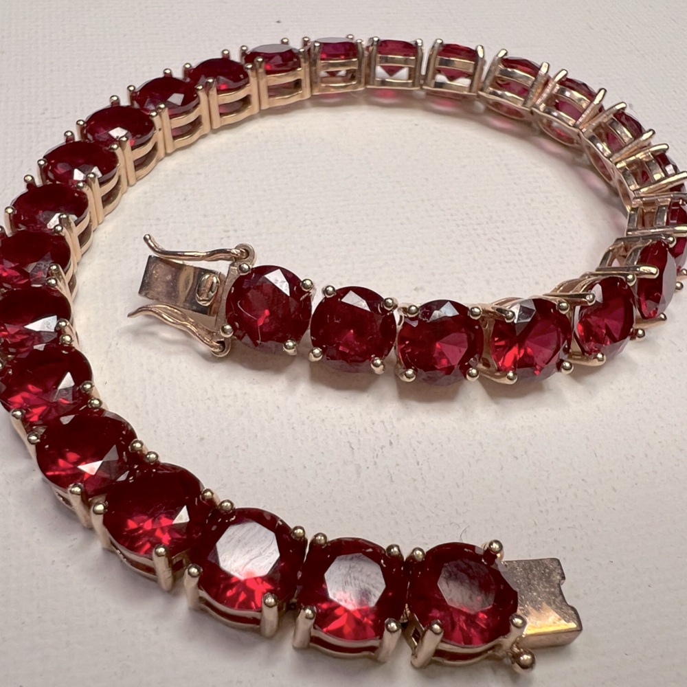 Vintage Ruby 925 tennis bracelet